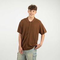 Polera Manga Corta Hombre Icono Cafe, Negro, White