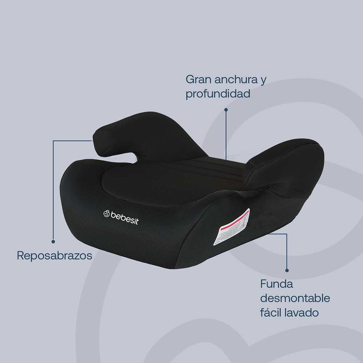 Silla de Auto Alzador Infantil Booster Negro Bebesit