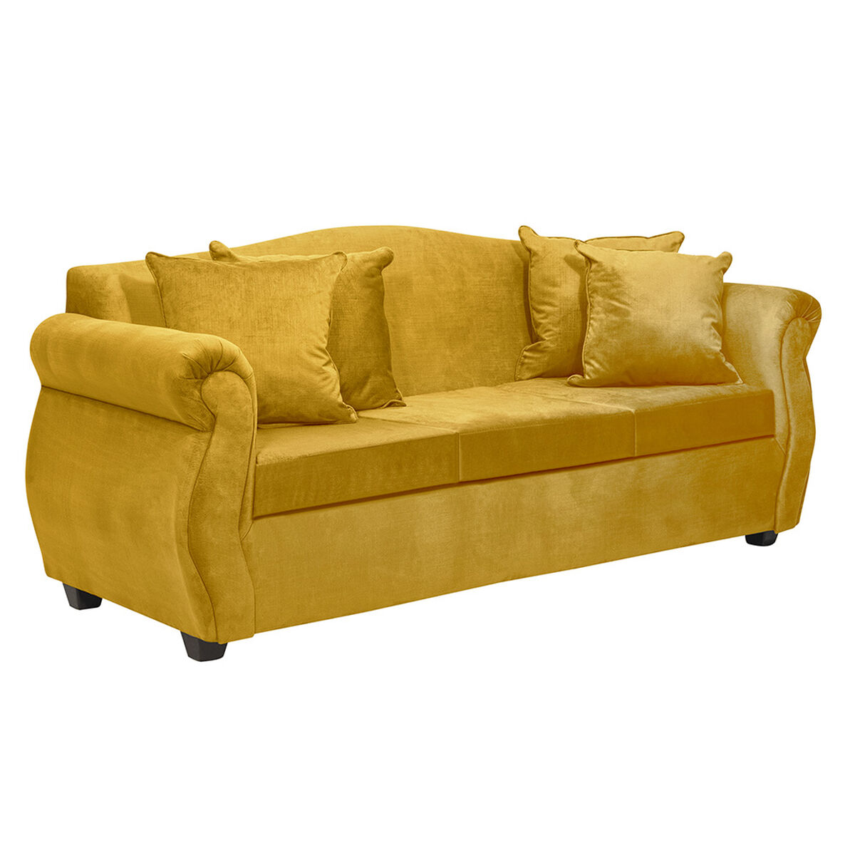 Juego de Living Innovamuebles Azucena Sofá 3 Cuerpos + Dos Sillones 1 Cuerpo Mostaza 