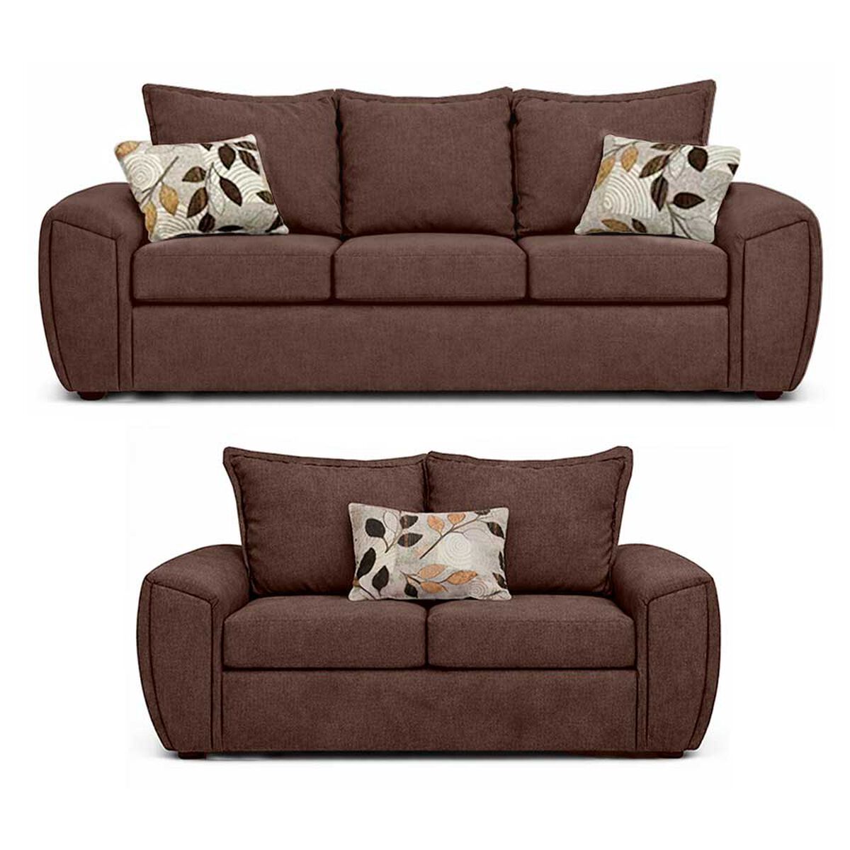 Juego de Living Elegant Detail New Houston 3-2 Cuerpos Caf&eacute;