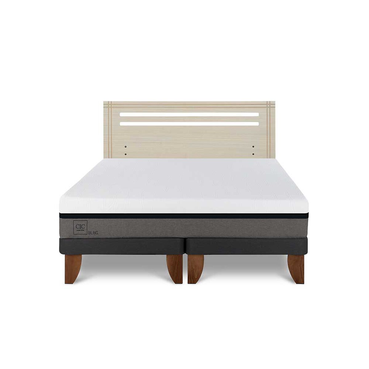 Cama Europea CIC Base Dividida 2 Plazas Balance + Respaldo Munich Alpino