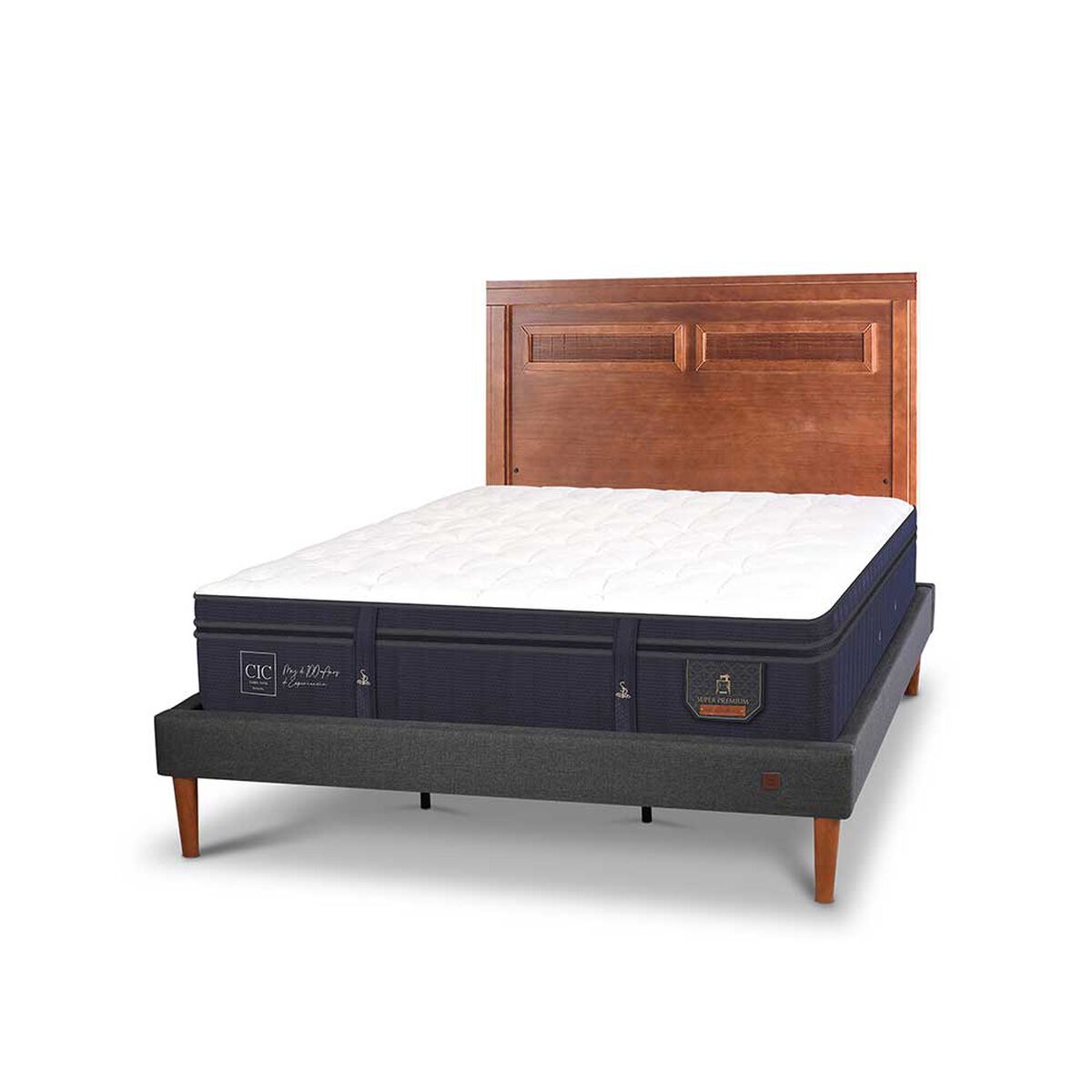 Cama Europea CIC King S&uacute;per Premium + Respaldo
