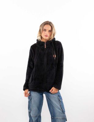 Imagen 1 del producto Polerón Peludo Mujer Icono Negro