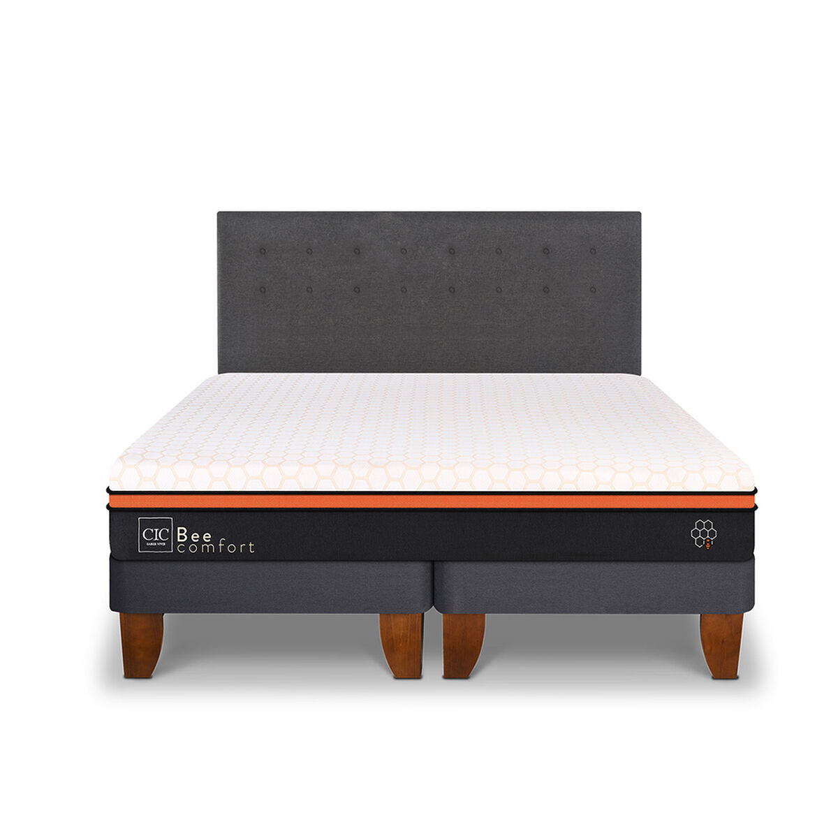 Cama Europea CIC Base Dividida King Bee Comfort + Respaldo