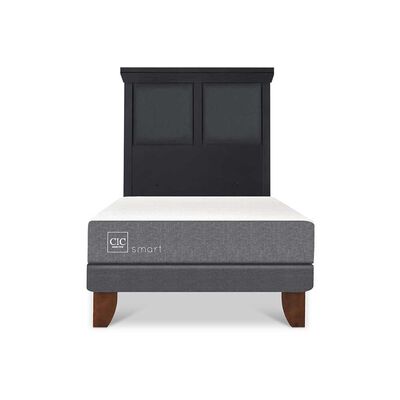 Cama Europea CIC 1 Plaza Smart + Respaldo Torino Negro