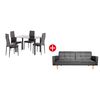 Combo Juego de Comedor Leblon 4 Sillas + Sofá Cama Casanova Mayorca 3 Cuerpos