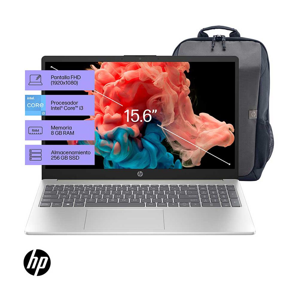 Notebook HP 15-FD0009LA Intel Core i3 8GB 256GB SSD 15,6"