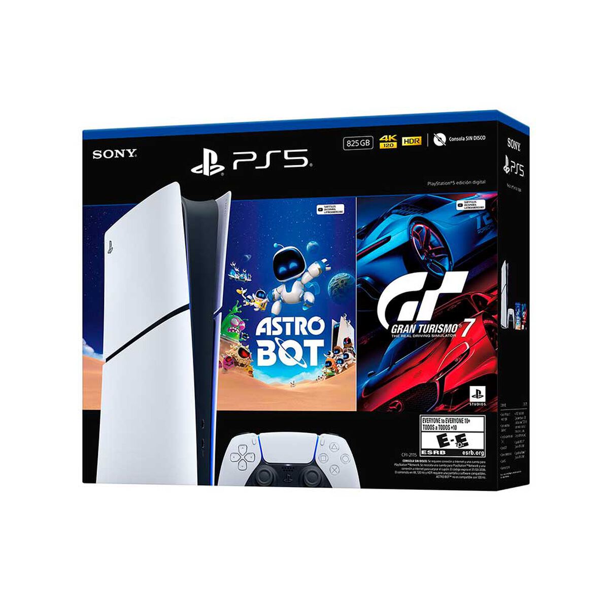 Consola Sony PlayStation PS5 Digital Slim 825 GB SSD + 1 control + 2 juegos digitales ASTRO BOT y Gran Turismo 7