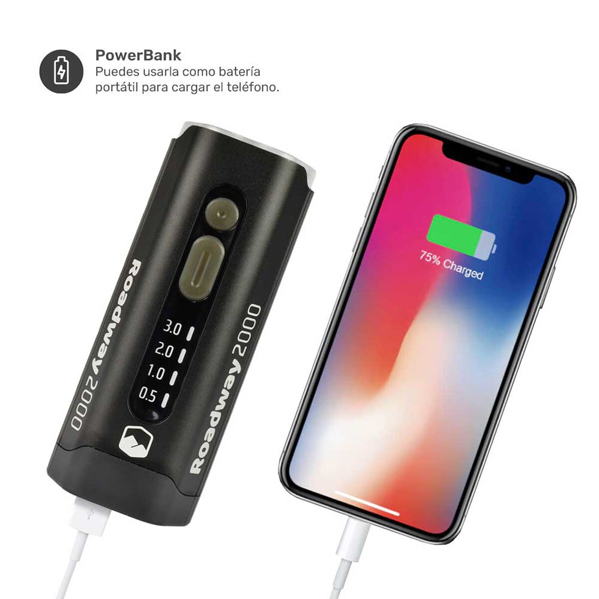 Luz De Bicicleta Foco Delantero Power Up 2000 Lúmenes Lhotse