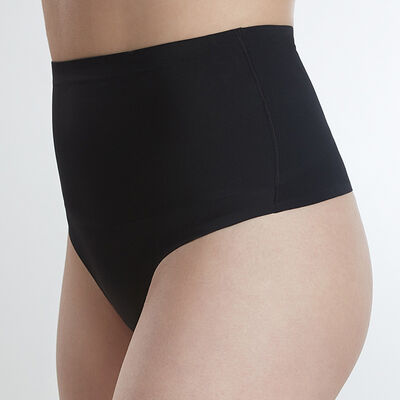Calzón Mujer Flores Negro, Beige