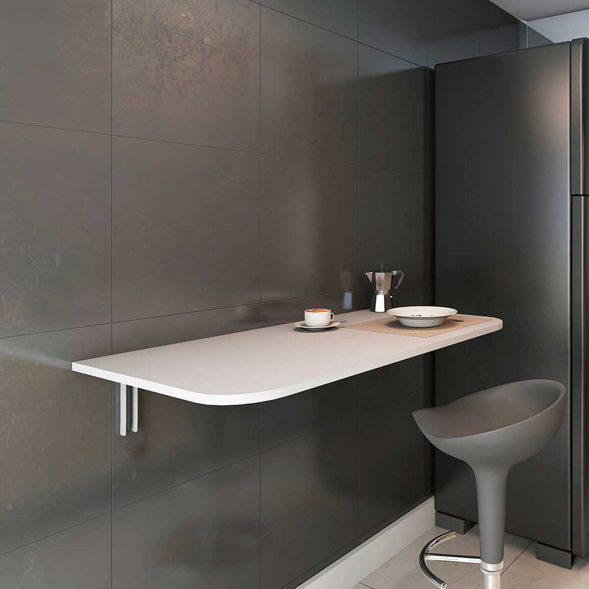 Mesa Plegable de Pared Cocina Vekkahome Blanca