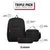 Triple Pack 5XT Mochila Niño Xtrem Negro/Rojo