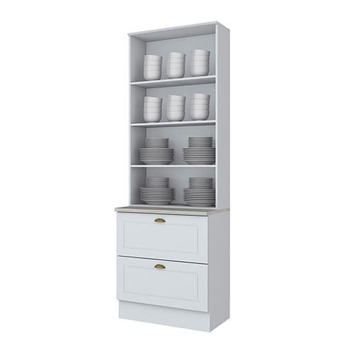 Mueble de Cocina Home Mobili Tulum 2 Cajones 2 Puertas Blanco