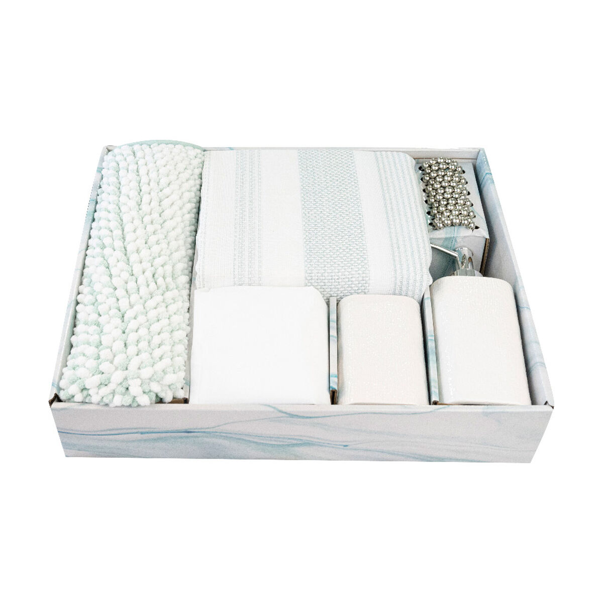 Set de Ba&ntilde;o Doral Sofia 17 Piezas Menta