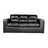 Juego de Living Kea Nize Sofá 3 Cuerpos + Dos Pouf PU Negro