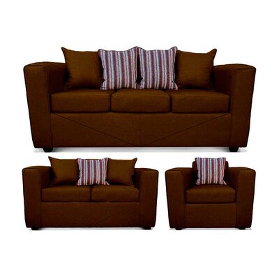 Juego de Living Elegant Detail Santa Fe Sofá 3 Cuerpos + Sofá 2 Cuerpos + Sillón 1 Cuerpo Café