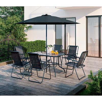 Juego de Comedor Terraza Casanova 6 Sillas Negro