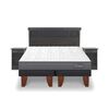 Cama Europea CIC Base Dividida 2 Plazas Anatomic + Respaldo + 2 Veladores Dublin