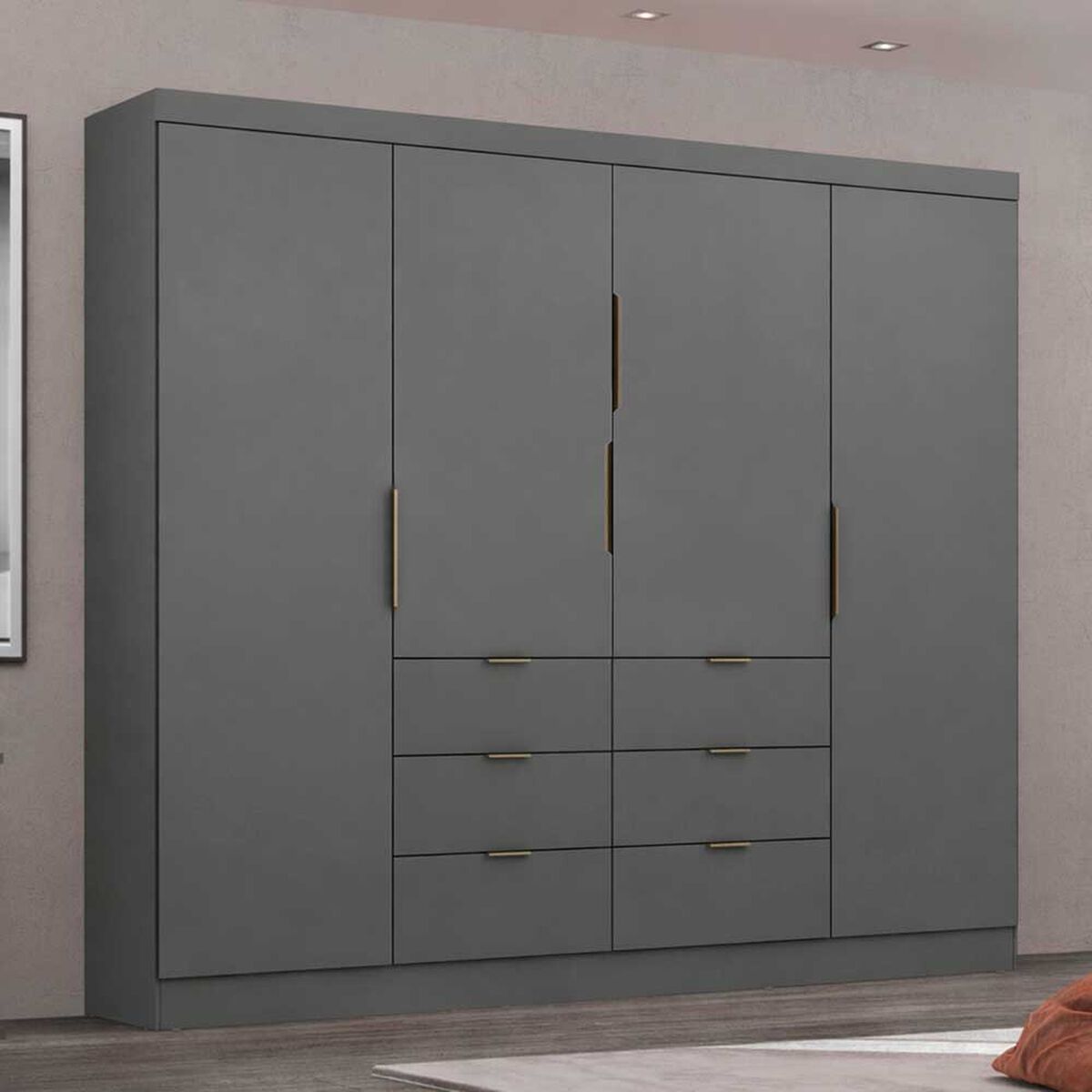 Closet Di Poretti Design Click 4 Puertas 6 Cajones Gris