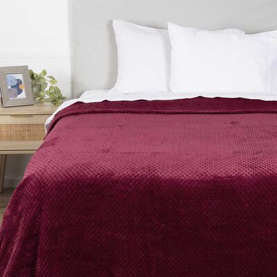 Imagen 1 del producto Frazada Mashini 2 Plazas PopCorn Liso Burdeo