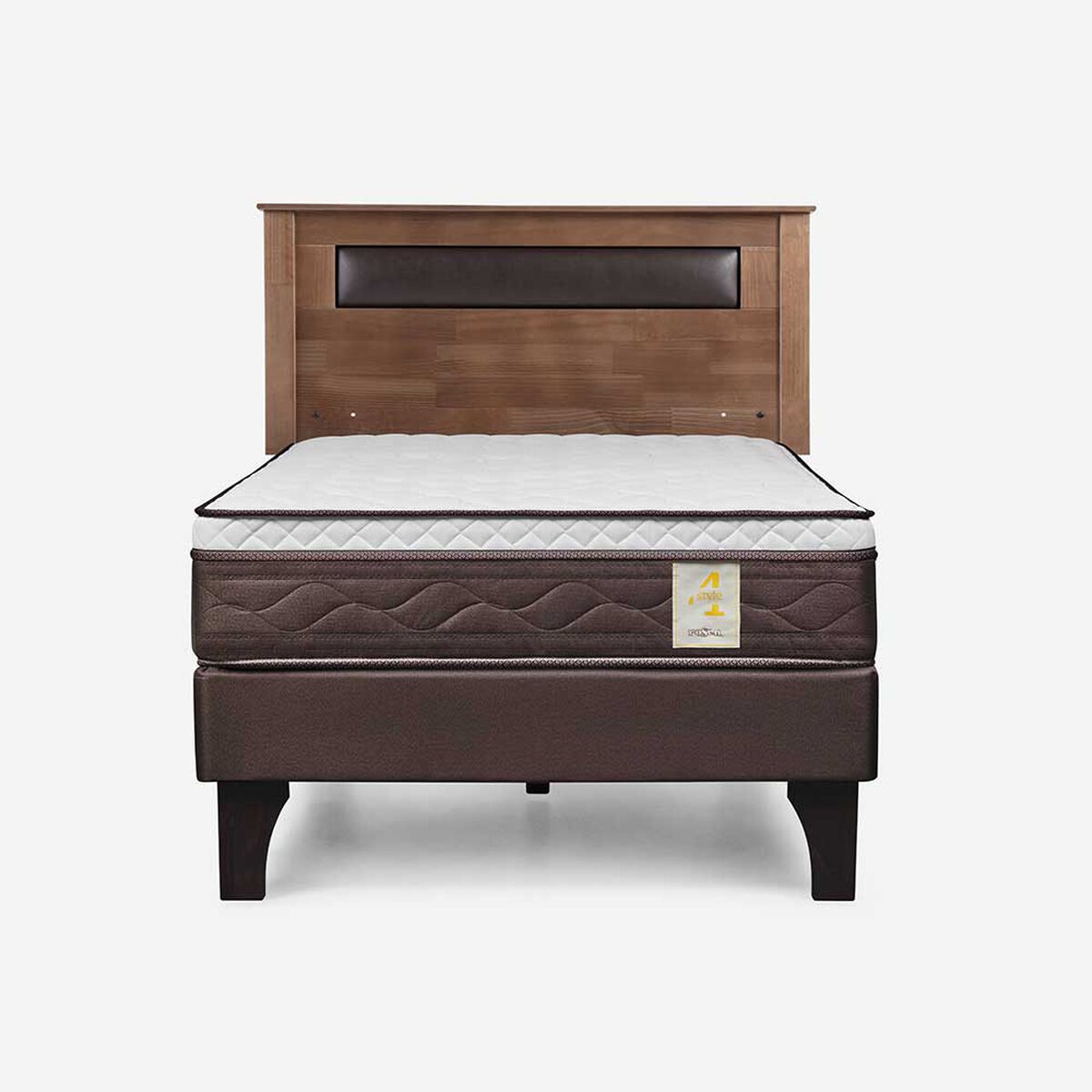 Cama Europea Rosen 1 Plaza New Style 4 Plus + Respaldo Ferrara