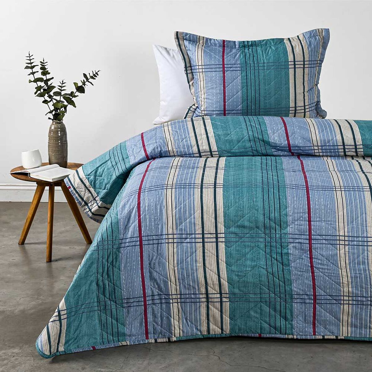 Quilt Estampado American Family 1,5 Plazas Jade