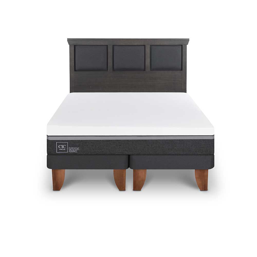 Cama Europea CIC King Ortopedic Advance + Respaldo Torino