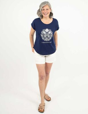 Imagen 2 del producto Polera Con Estampado Manga Corta Mujer Portman Club Azul, Crudo, Negro, Rosa, Taupe