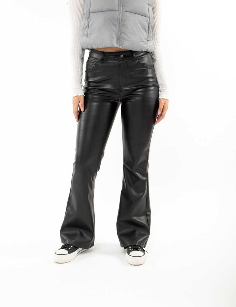 Pantalón Flare Ecocuero Mujer Icono