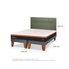 Cama Europea CIC Base Dividida 2 Plazas Beecomfort + Respaldo Milan Olivo