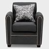 Juego de Living Almore Alemania Sofá 3 Cuerpos + Dos Sillones 1 Cuerpo Negro