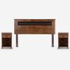 Cama Europea Rosen Base Dividida 2 Plazas Pratta + Respaldo + 2 Veladores Ferrera