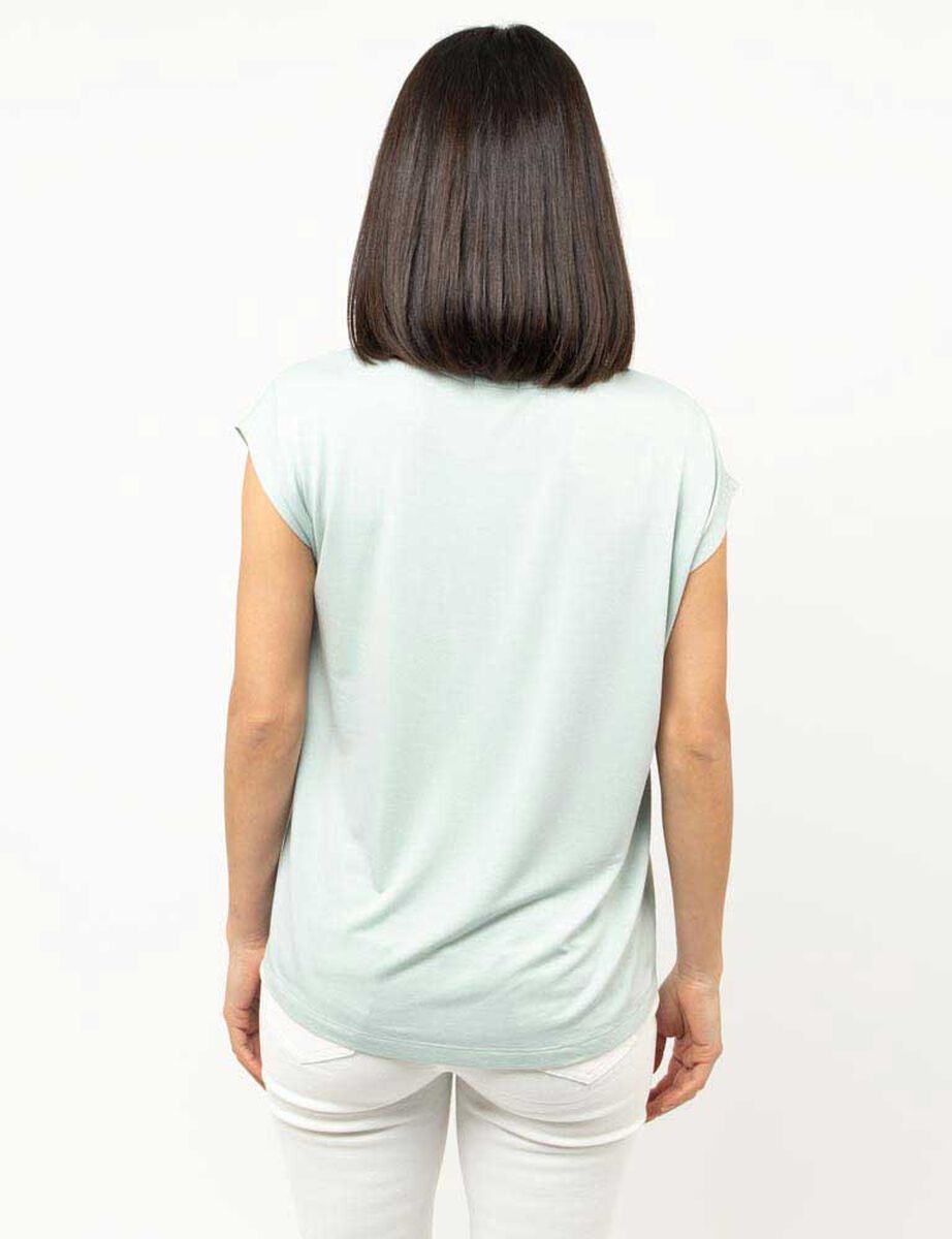 Polera Con Estampado Manga Corta Mujer Fiorucci