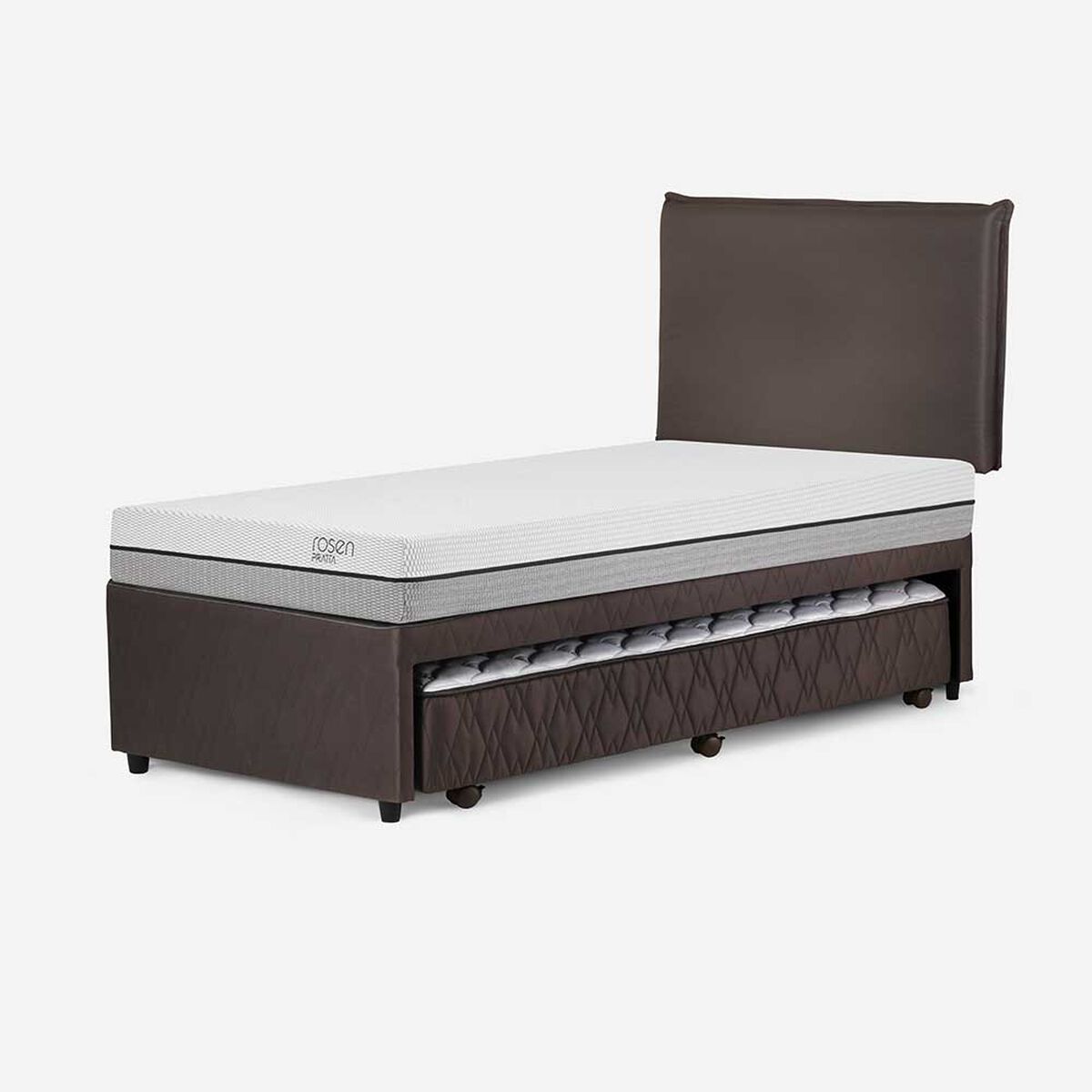Cama Nido Rosen 1,5 Plazas Pratta + Respaldo Maurice Chocolate
