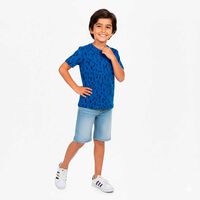 Polera Manga Corta Niño Chess Azul, Gris, Naranjo, Navy