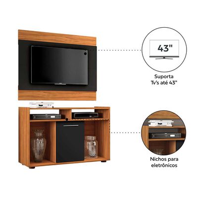 Imagen 2 del producto Panel TV Home Mobili Caramelo Hasta 43"" Café