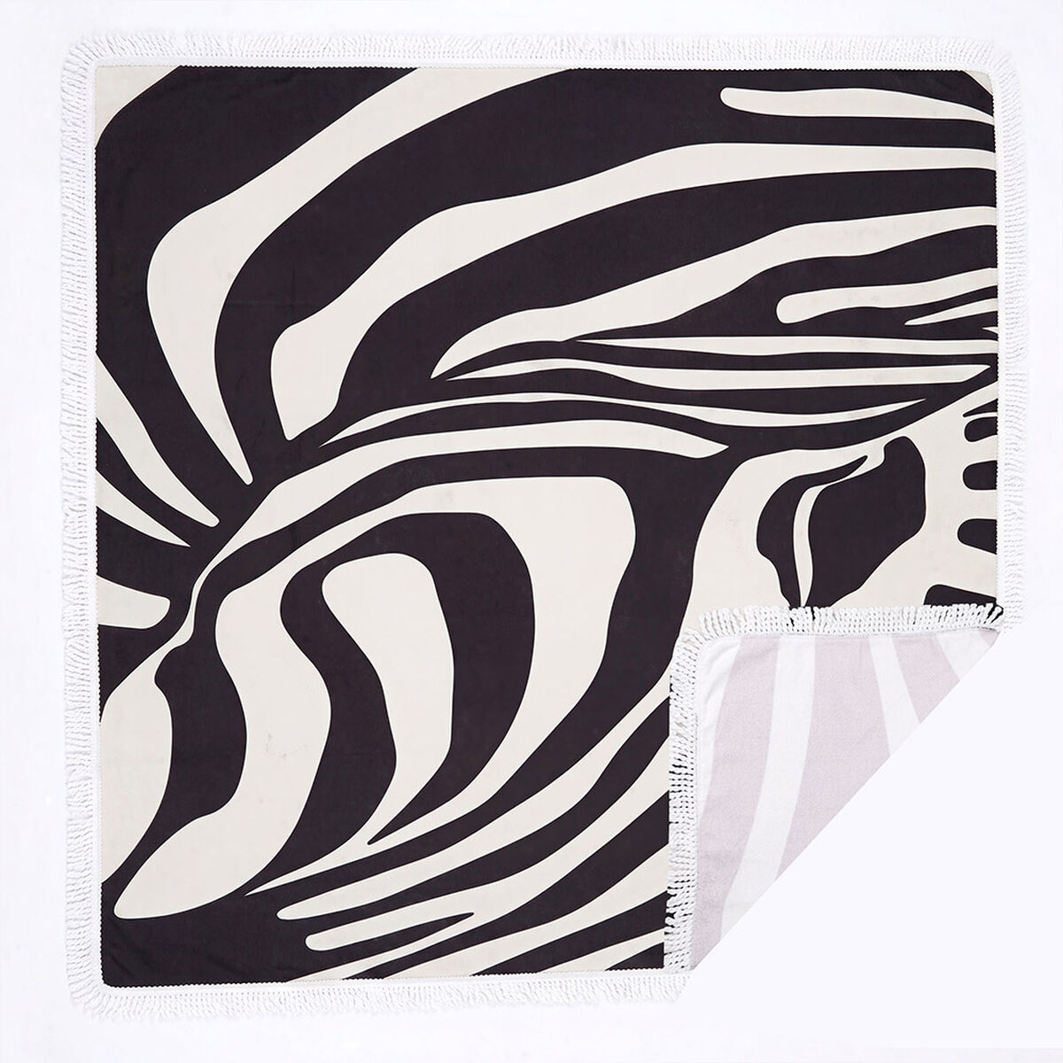 Toalla de Playa Cuadrada con Flecos Casanova Zebra