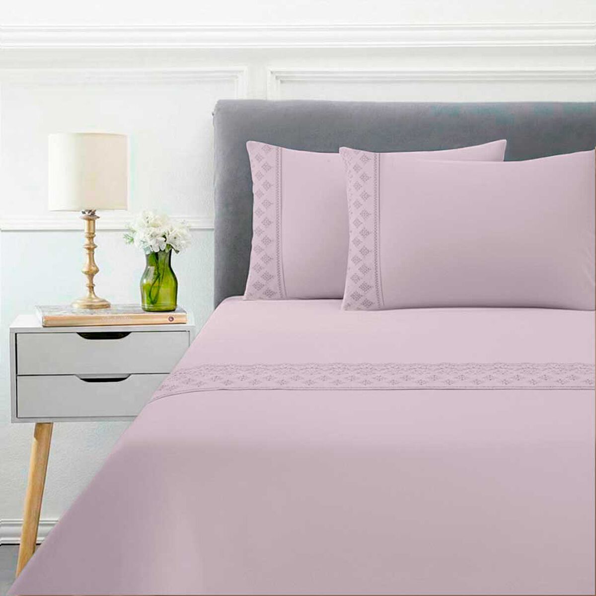 Juego de S&aacute;banas Broderie Dreams 2 Plazas