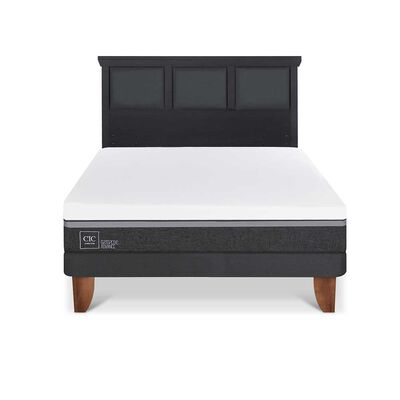 Cama Europea CIC 2 Plazas Ortopedic Advance + Respaldo Torino Negro