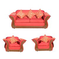 Juego de Living Almore Irlanda Sofá 2 Cuerpos + Dos Sillones 1 Cuerpo Rojo