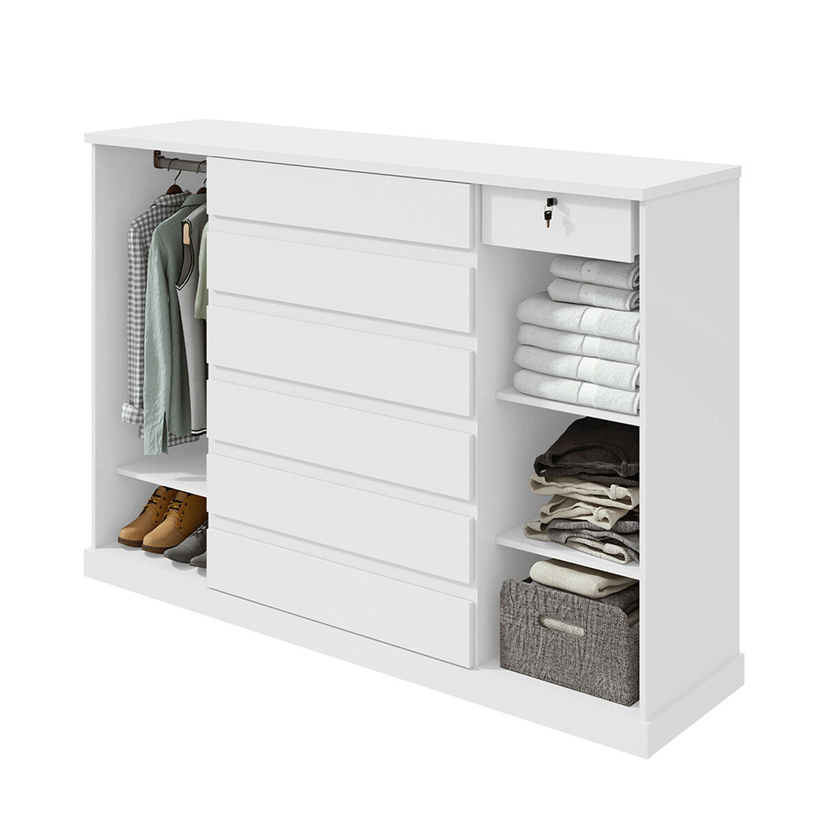 C&oacute;moda Di Poretti Design Vedra 7 Cajones 2 Puertas Blanco