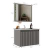 Combo Baño Vanitorio + Espejo Home Mobili Barra Gris