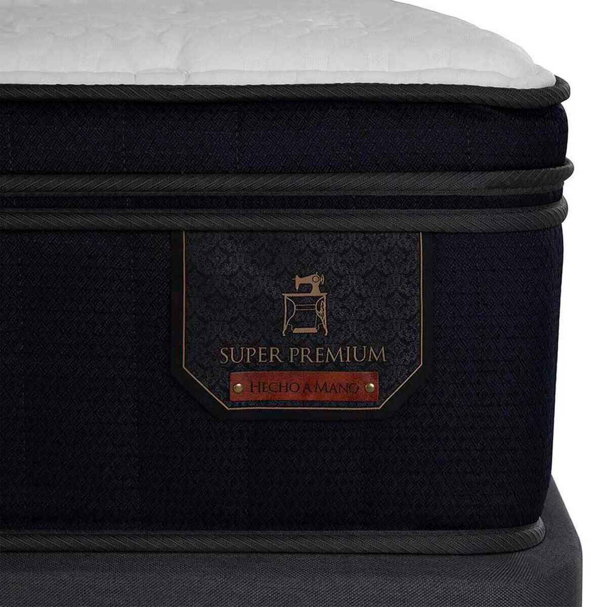 Cama Europea CIC Base Dividida 2 Plazas S&uacute;per Premium + Respaldo Miro Negro