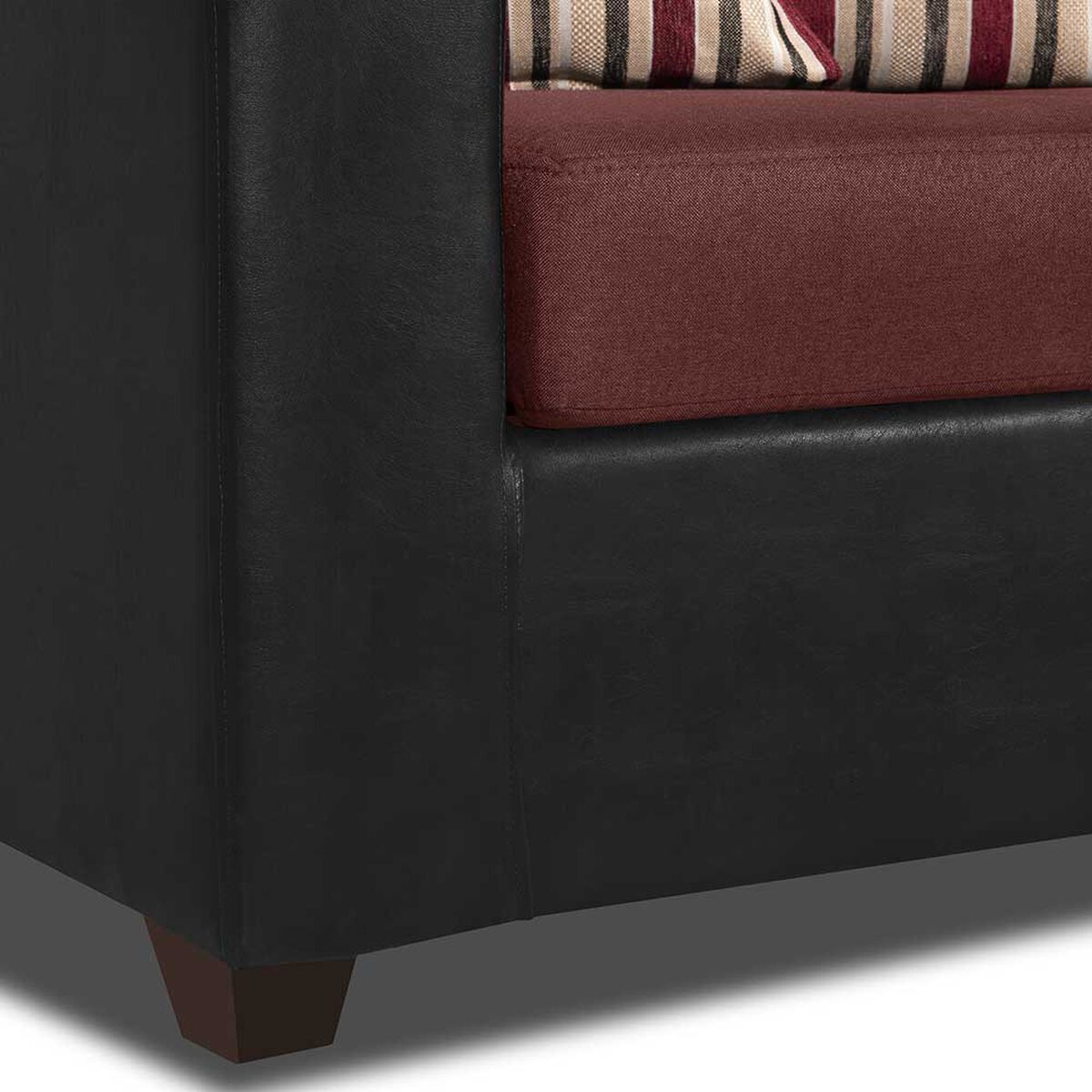 Juego de Living Innovamuebles Invictus Sofá 3 Cuerpos + Dos Pouf 1 Cuerpo Burdeo