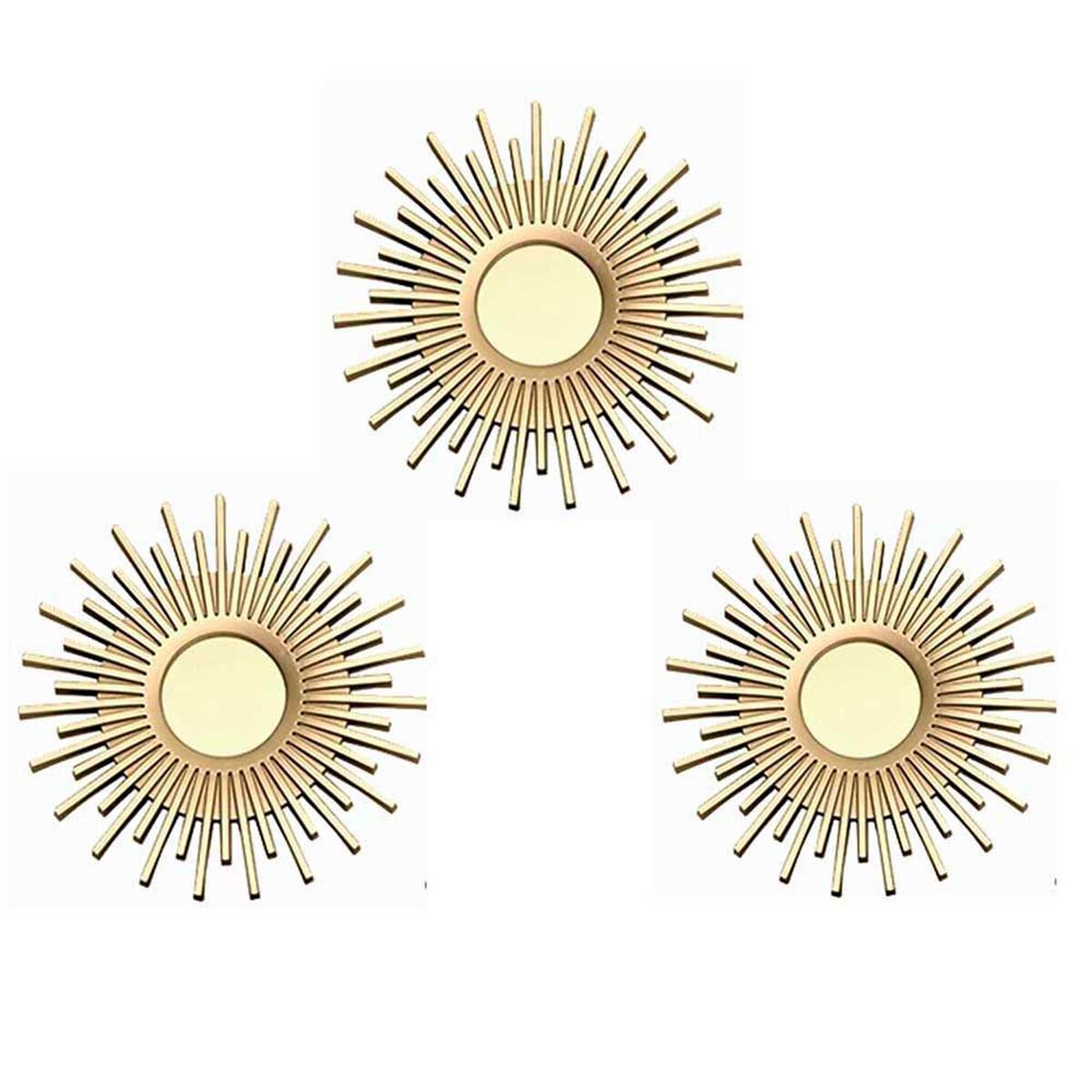 Set 3 Espejos Pl&aacute;stico Vgo para Colgar Circular 25 cm Dorado