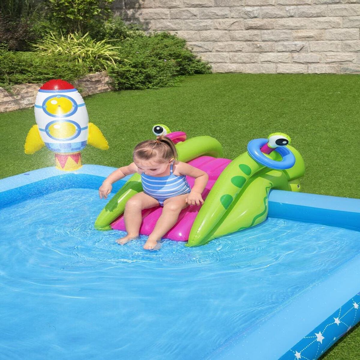 Piscina Inflable con Resbalín Didáctica Espacial Bestway