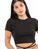 Polera Crop Manga Corta Escote Espalda Mujer Icono
