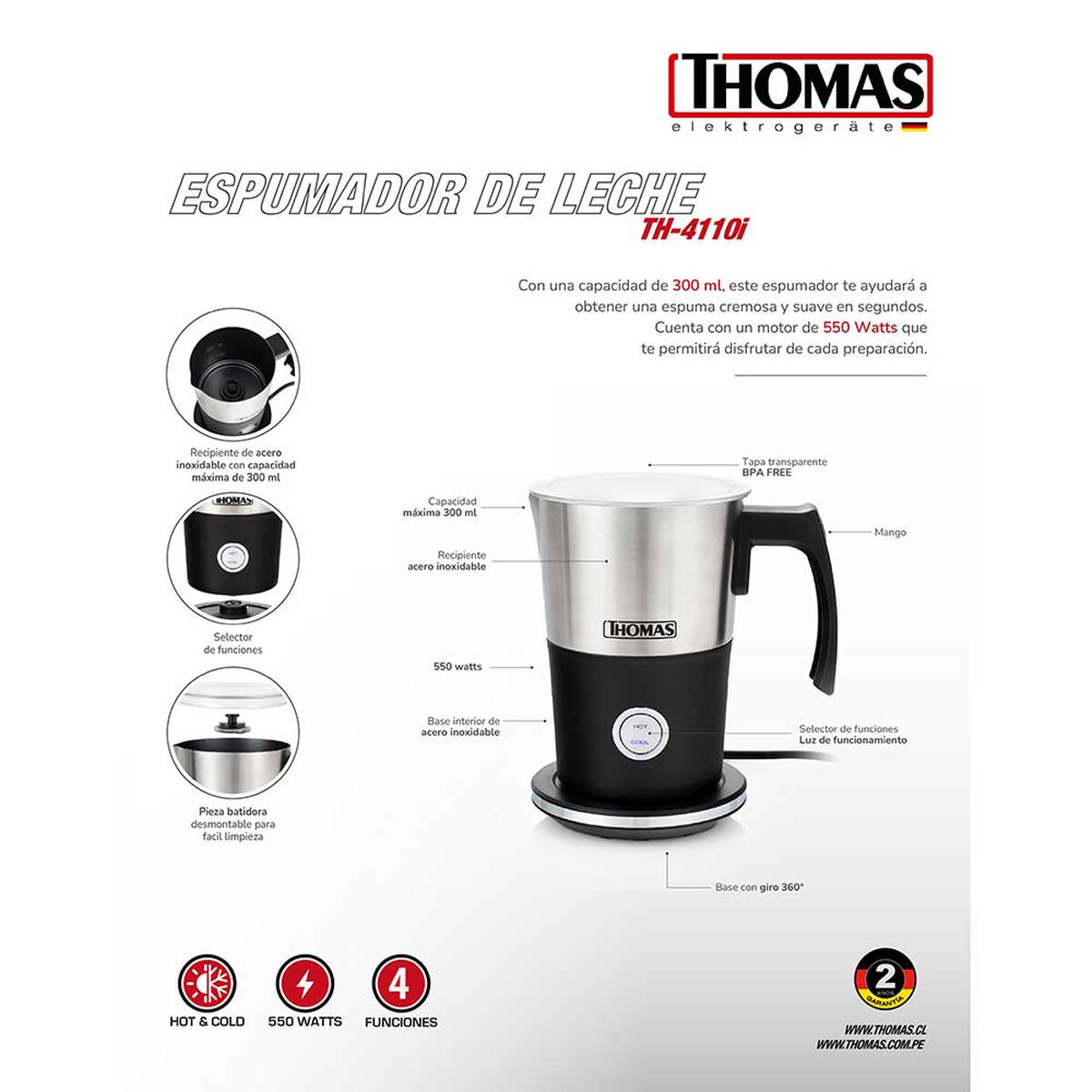 Espumador de Leche Thomas TH-4110i