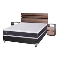 Box Spring CIC 2 Plazas Ortopedic + Respaldo + 2 Veladores