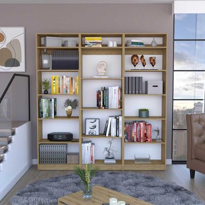 2 Estantes 5 Repisas + Estante 4 Repisas + 3 Complementos TuHome Home Macadamia